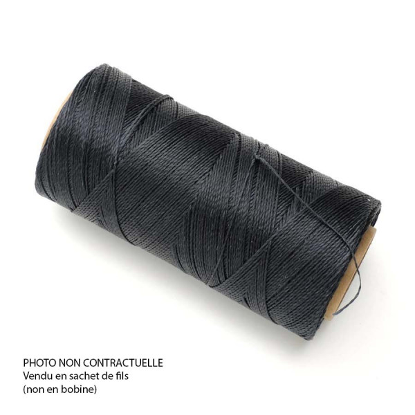 Fil ciré Linhasita pour Micro Macramé 0,5 mm x 10 m Anthracite