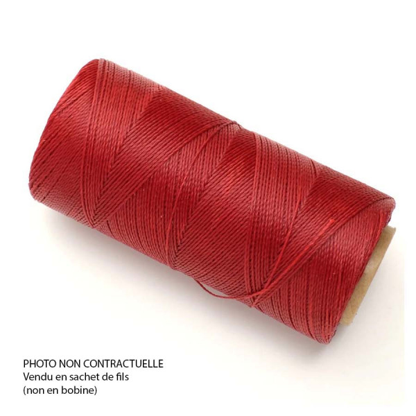 Fil ciré Linhasita pour Micro Macramé 0,5 mm x 10 m Rubis