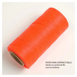 Fil ciré Linhasita pour Micro Macramé 0,5 mm x 10 m Orange Fluo