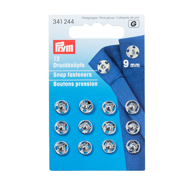 Bouton-pression à coudre 9 mm Argent 12 pcs