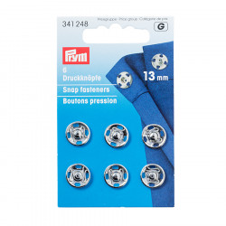 Bouton-pression à coudre 13 mm Argent 6 pcs