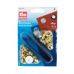 Œillets et rondelles en Laiton 8 mm Or 24 pcs + Kit de pose