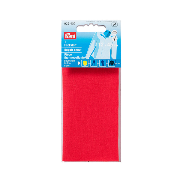 Pièce de réparation thermocollante en Coton 12 x 45 cm Rouge