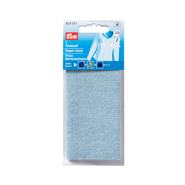 Pièce de réparation thermocollante Jeans 12 x 45 cm Bleu clair