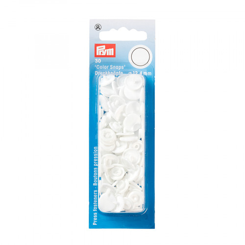Bouton-pression Color Snaps 12,4 mm Rond Blanc 30 pcs