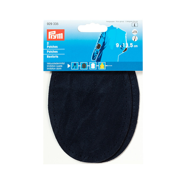 Renfort imitation daim Thermocollant 2 pcs 9 x 13,5 cm Bleu marine