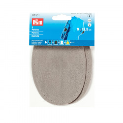 Renfort imitation daim Thermocollant 2 pcs 9 x 13,5 cm Gris clair