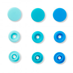 Bouton-pression Color Snaps 12,4 mm 30 pcs Rond Trio de Bleu