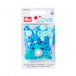 Bouton-pression Color Snaps 12,4 mm 30 pcs Rond Trio de Bleu