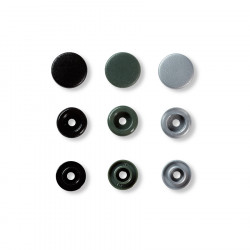 Bouton-pression Color Snaps 12,4 mm 30 pcs Rond Trio de Gris