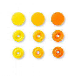 Bouton-pression Color Snaps 12,4 mm 30 pcs Rond Trio de Jaune