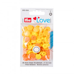Bouton-pression Color Snaps 12,4 mm 30 pcs Rond Trio de Jaune