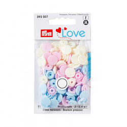 Bouton-pression Color Snaps 12,4 mm 30 pcs Rond Rose-Bleu clair-Perle
