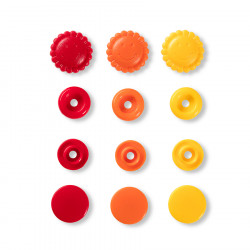 Bouton-pression Color Snaps 13,6 mm Fleur Jaune-Rouge-Orange 30 pcs