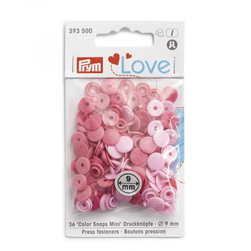 Bouton-pression Color Snaps Mini Rond 9 mm 36 pcs Rose