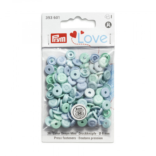 Bouton-pression Color Snaps Mini Aspect couture 9 mm 36 pcs Bleu