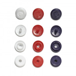 Bouton-pression Color Snaps Mini Aspect couture 9 mm 36 pcs Rouge, Blanc, Marine