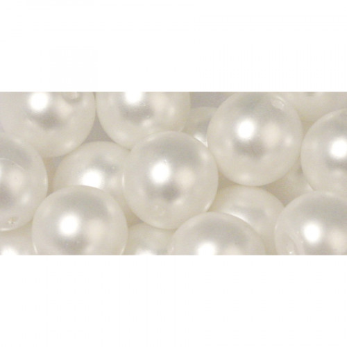 Perle en verre dépoli Renaissance 8 mm Blanc neige 25 pcs