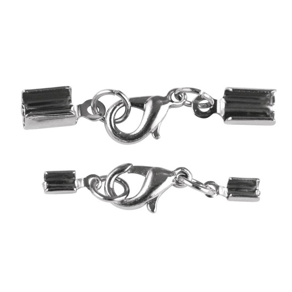 Fermoir à Bijoux Avec Carabinier Couleur Argent 2 mm 2 pcs