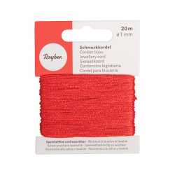 Cordon à bijoux coton ø 1 mm x 20 m Rouge