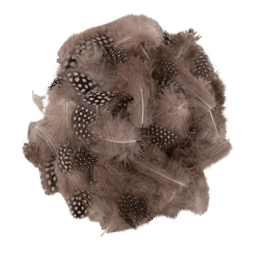 Plumes décoratives Noires et blanches - 6 cm 40 pièces env.