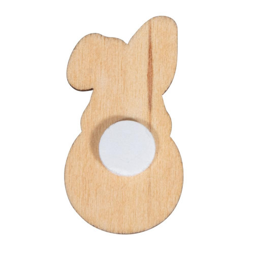 Miniatures adhésives en Bois et feutre - Lapins - 2,1 x 4 cm 8 pcs