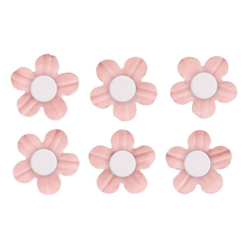 Stickers décoratifs - Fleurs en Papier avec demi-perle - Rose - 20 pcs