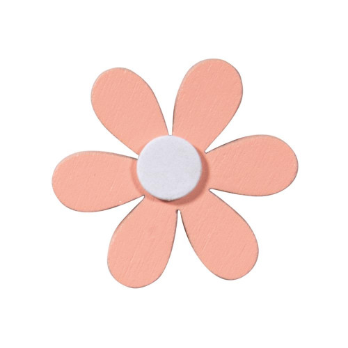 Miniatures adhésives en Bois coloré - Fleur et oiseau - 15 pcs
