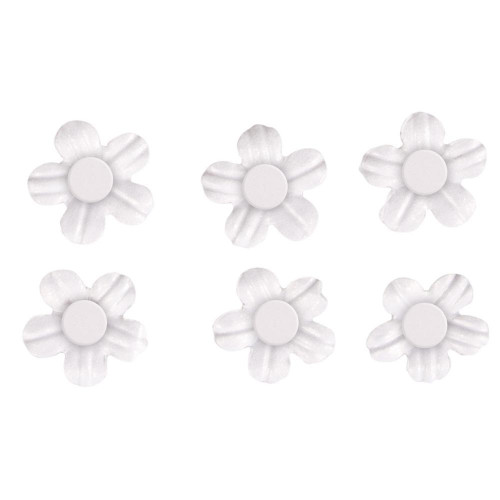 Stickers décoratifs - Fleurs en Papier avec demi-perle - Blanc - 20 pcs