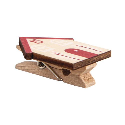 Calendrier de l'Avent maison en bois sur pinces à linge 24 pcs + Cordon - Rayher
