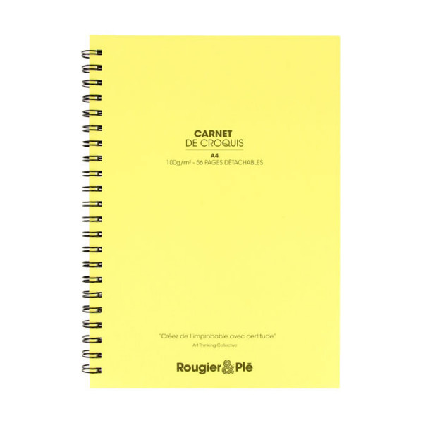 Bloc de croquis Jaune 100 g/m² 56 feuilles A4 21 x 29,7 cm