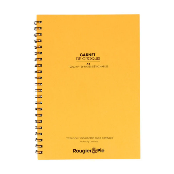 Bloc de croquis Orange 100 g/m² 56 feuilles A4 21 x 29,7 cm