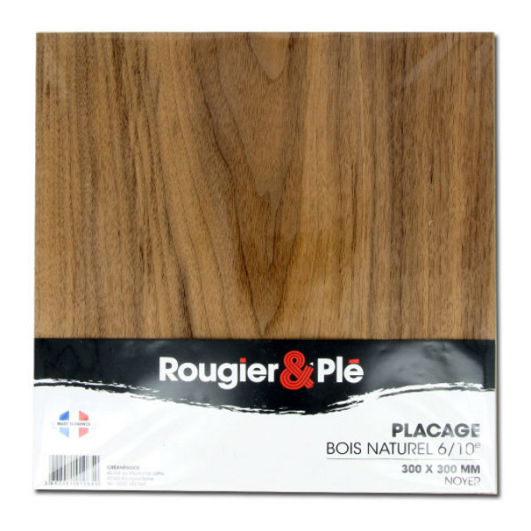 Placage bois naturel Noyer ep. 0,6 mm 30 x 30 cm