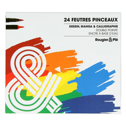 Feutre Pinceau double pointe Set 24 couleurs