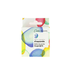 Aquarelle Mini boîte de voyage 9 demi-godets - Rougier&Plé