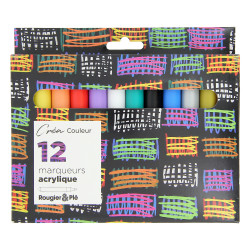 Marqueurs acryliques Créa boîte 12 pcs - Rougier&Plé