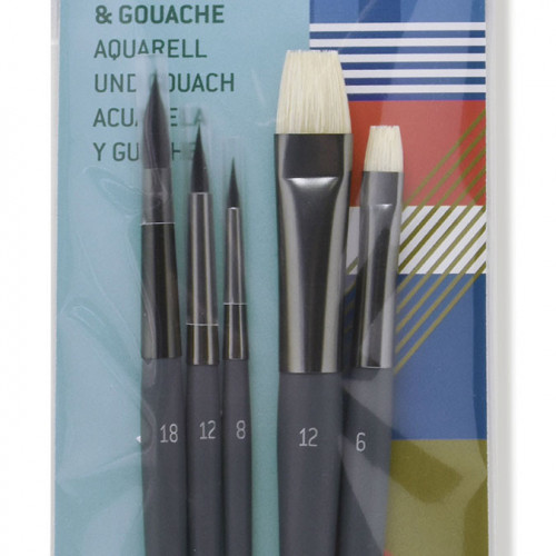 Set de 5 pinceaux aquarelle et gouache