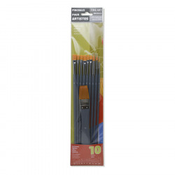 Set de 10 pinceaux en fibre synthétique