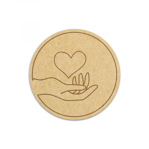 Cachet cœur sur la main 4 x 4 cm