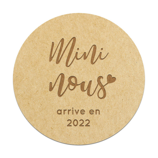 Carte ronde Mini nous arrive 8 x 8 cm