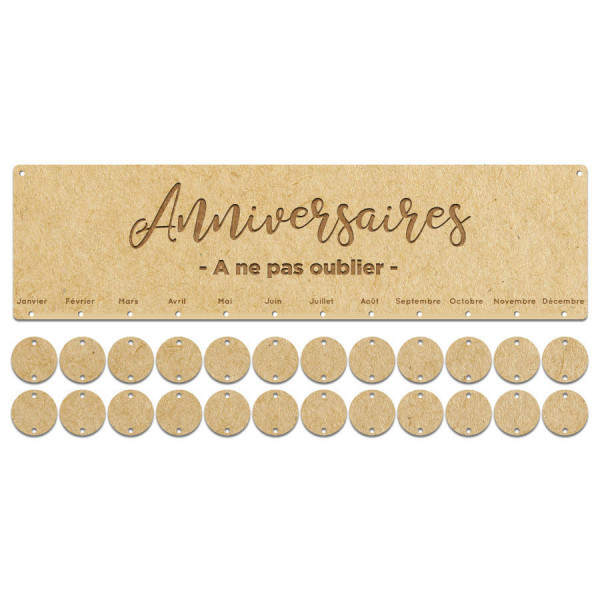 Calendrier des anniversaires perpétuel cœur