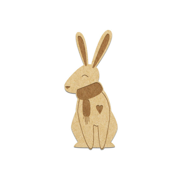 Lapin avec écharpe 2,8 x 6,6 cm