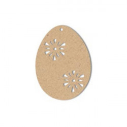 Œuf fleur GM en bois médium 8 x 5,9 cm