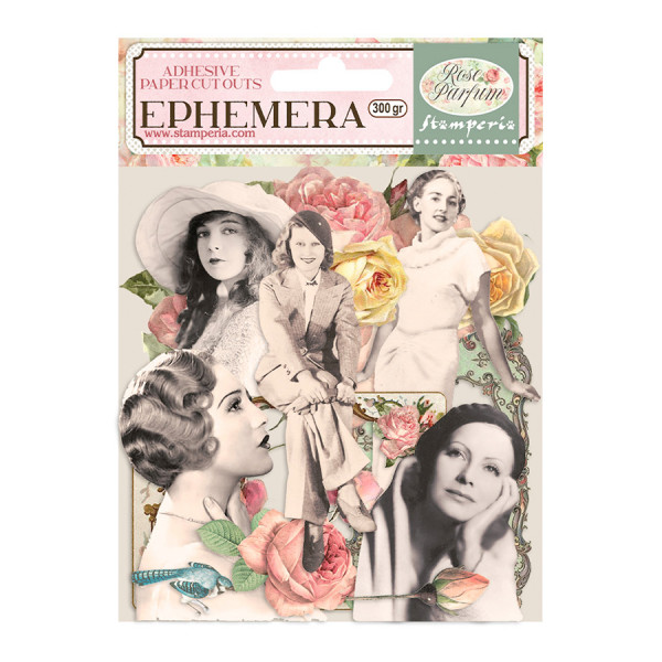 Découpes en papier Ephemera Rose Parfum Cadres et Dames