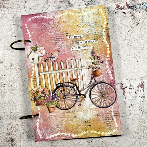 Découpes en papier Ephemera Create Happiness Welcome Home Vélo et fleurs