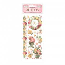 Rub On 10,16 x 21,6 cm Rose Parfum Fleurs et Guirlandes
