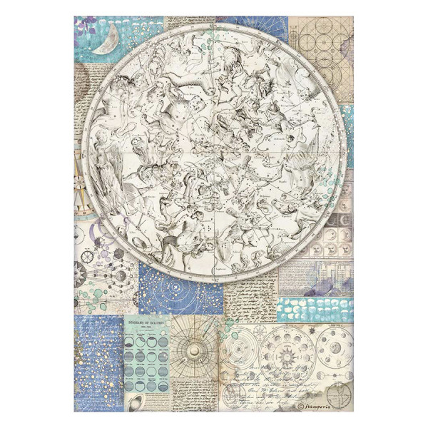 Papier de riz A4 21 x 29.7 cm Cosmos Infinity Zodiaque