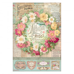 Papier de riz A4 21 x 29.7 cm Rose Parfum Album de roses