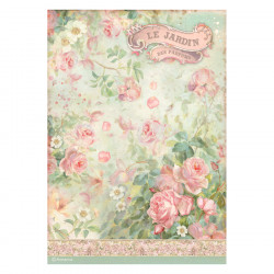 Papier de riz A4 21 x 29.7 cm Rose Parfum Le jardin des parfums