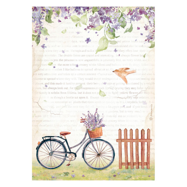 Papier de riz A4 21 x 29.7 cm Create Happiness Welcome Home Vélo